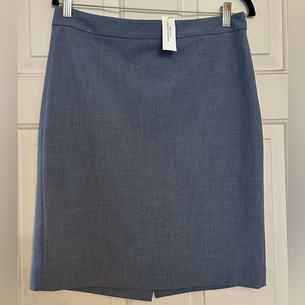 Banana Republic Factory Blue Straight Pencil Skirt Size 10 NWT Back Slit
